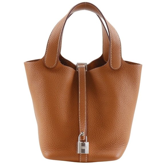 Hermes Hermès Picotin Lock 18 PM Handbag in Taurillon Clemence Leather and Go... - Picture 1 of 12